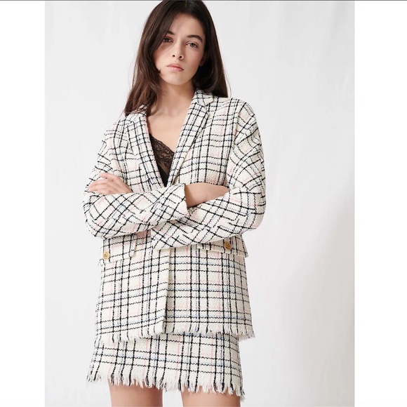 NWT $790 Maje Tweed Suit: Jianey Skirt + Vianey Oversized Blazer - size 36! - Picture 2 of 16